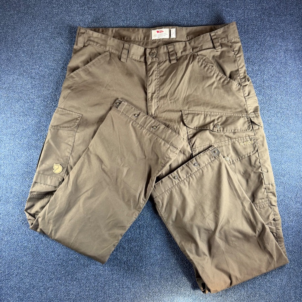 Fjallraven G-1000 Cargo Hiking Pants Mens EU54 US37 18.5x31.5 Brown Outdoor